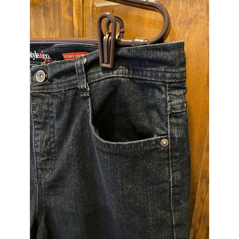 Style & Co Jeans Womens Sz 12 Dk Denim Tummy Control Straight Leg  Jeans Stylish - Picture 4 of 12